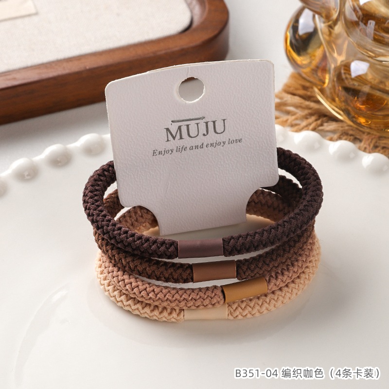 [Carga de tarjeta] sensación de alto nivel coreano de cabello de código de barras de moda de alta elasticidad de cabello anillo de cabello correa de cola de caballo