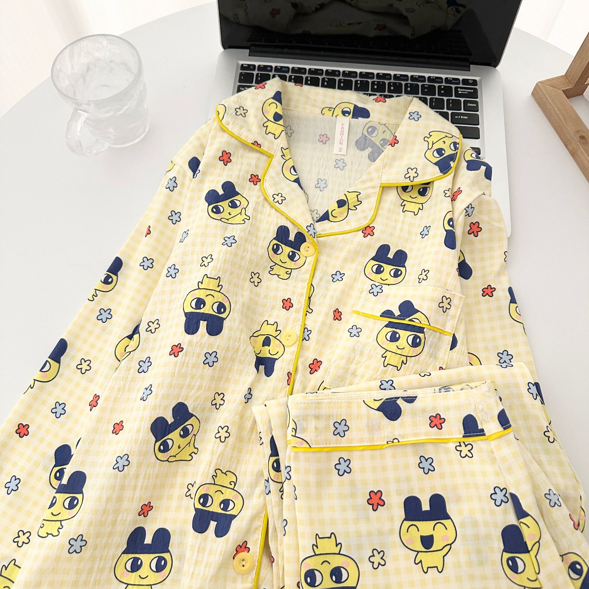 Transfronterizo Vietnam al por mayor nubes de algodón pijama de otoño cardigans de dibujos animados con solapa nuevos pantalones de manga larga ropa para el hogar