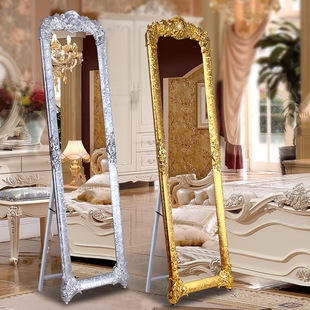 European Style Dressed Mirror Full-length Mirror Women's Floor Mirror Household Movable Beauty Princess Mirror Explosion-proof Clothing Fitting Mirror