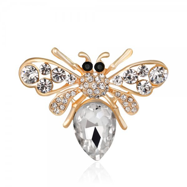 Cartoon Style Cute Animal Insect Bee Alloy Enamel Plating Inlay Rhinestones Unisex Brooches display picture 5