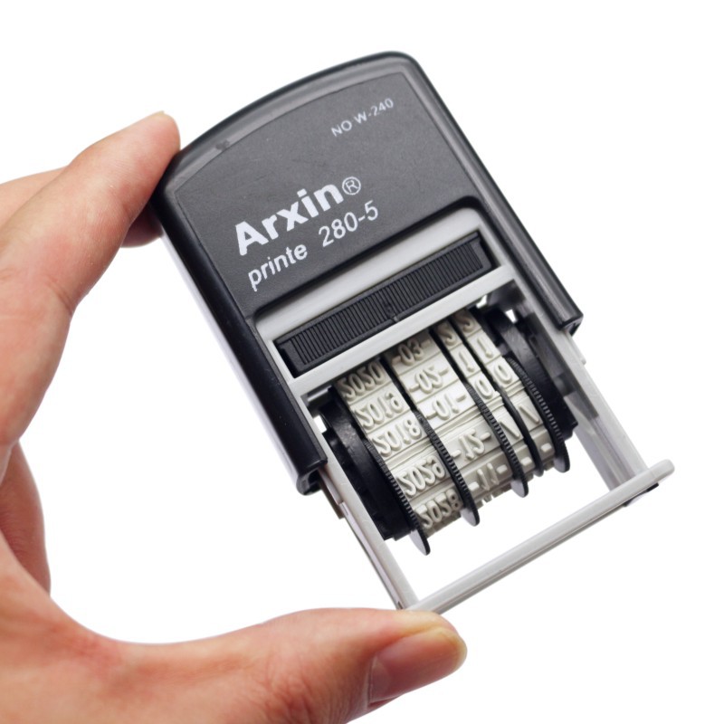 AsiaInfo 239 ~ 240 sello automático de tinta sello fecha sello digital ajustable rueda financiera Flip cubo con mesa de impresión