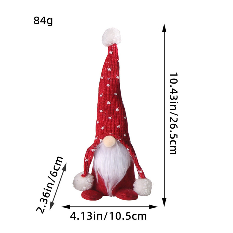 国境を越えたクリスマスを迎えたルドルフの顔のない人形の森の人のニット帽の毛球の小人の公仔の立ち姿の置物|undefined