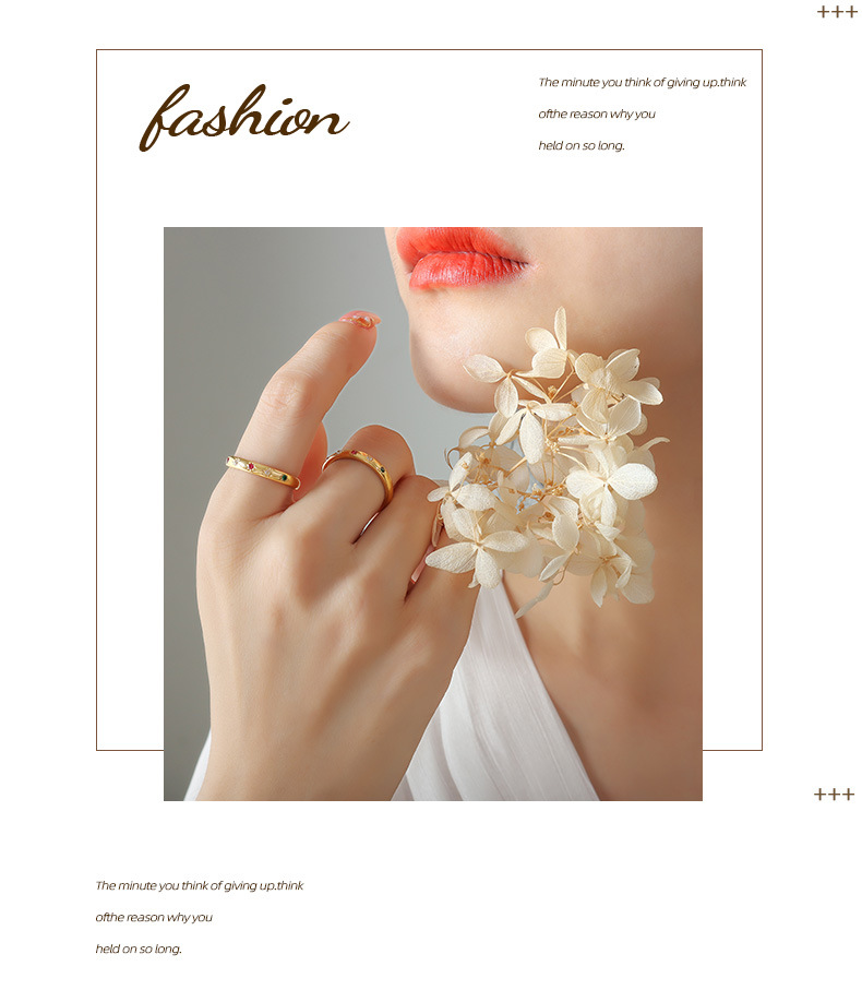 Fashion Circle Titanium Steel Rings Plating Zircon Stainless Steel Rings