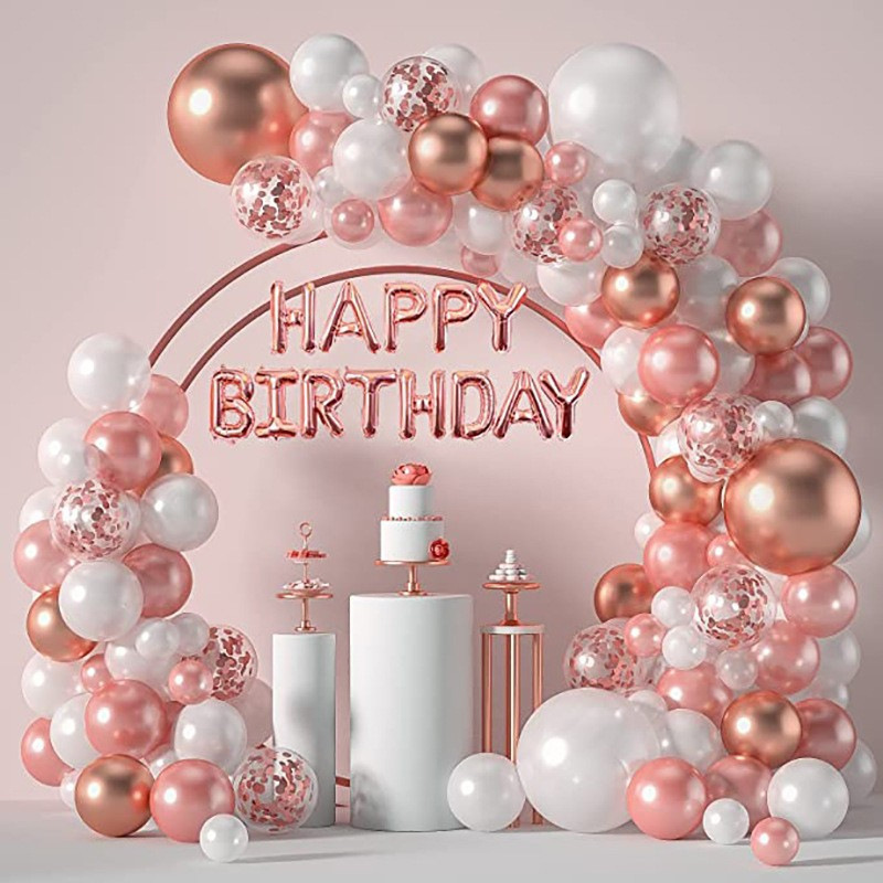 Amazon Macaron Blue Pink Balloon Arch Set Cross-Border Balloon Package Party Decoration