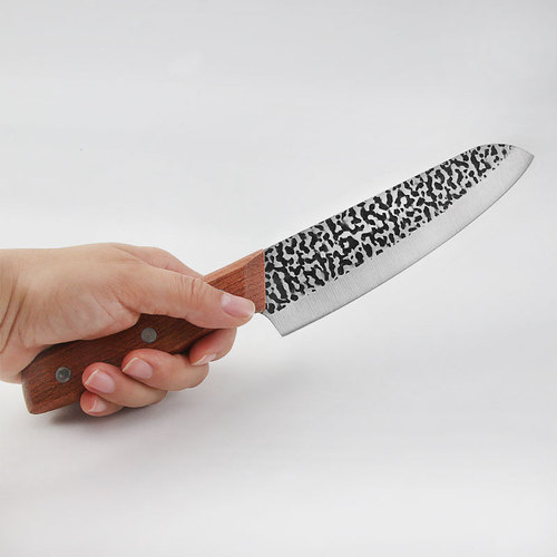 Stainless steel hammer pattern three-piece kitchen knife set kitchen knife sharp slicing bone chopping knife set household multi-functional chef knife