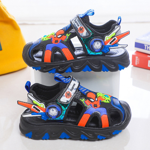 Boys' Baotou Sandals 2024 New Medium and Large Children's Summer Croc Shoes Soft Sole Anti-Slip Beach Sandals