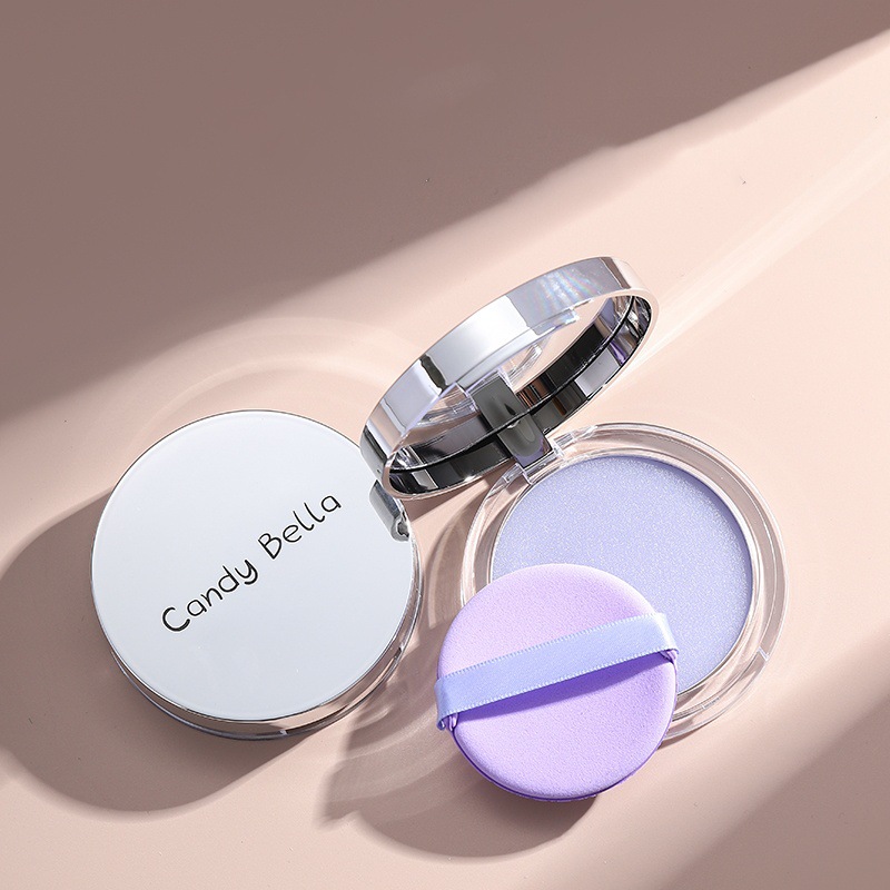 Candybella Sky Blue Cloud Lavender Purple Setting Powder Compact, Delicate and Natural, Long-Lasting and Three-Dimensional