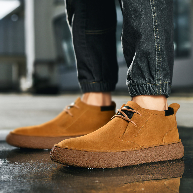 2025 nuevos zapatos de skate de cuero transfronterizos anti-veludera, botas Martin, zapatos de cuero casuales de hombre retro Zhongbang. image 4