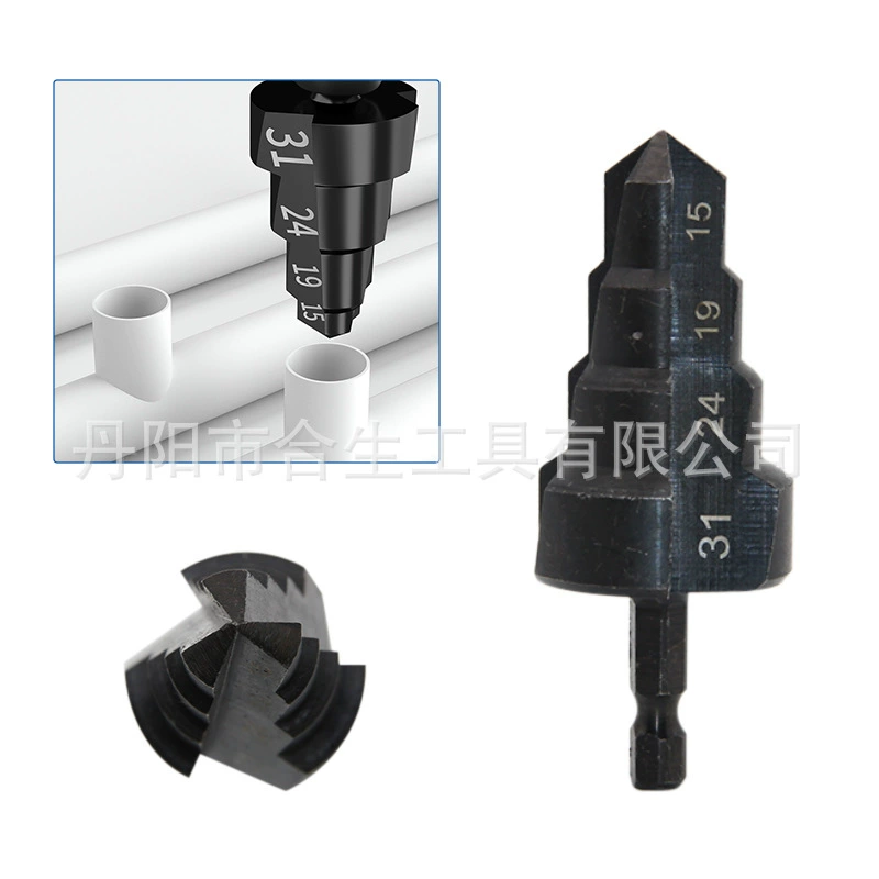 PPR Три лезвия черный шестигранный уперчное сверло 15/19/24/31 Водопроводная труба просверливая многослойная сверла