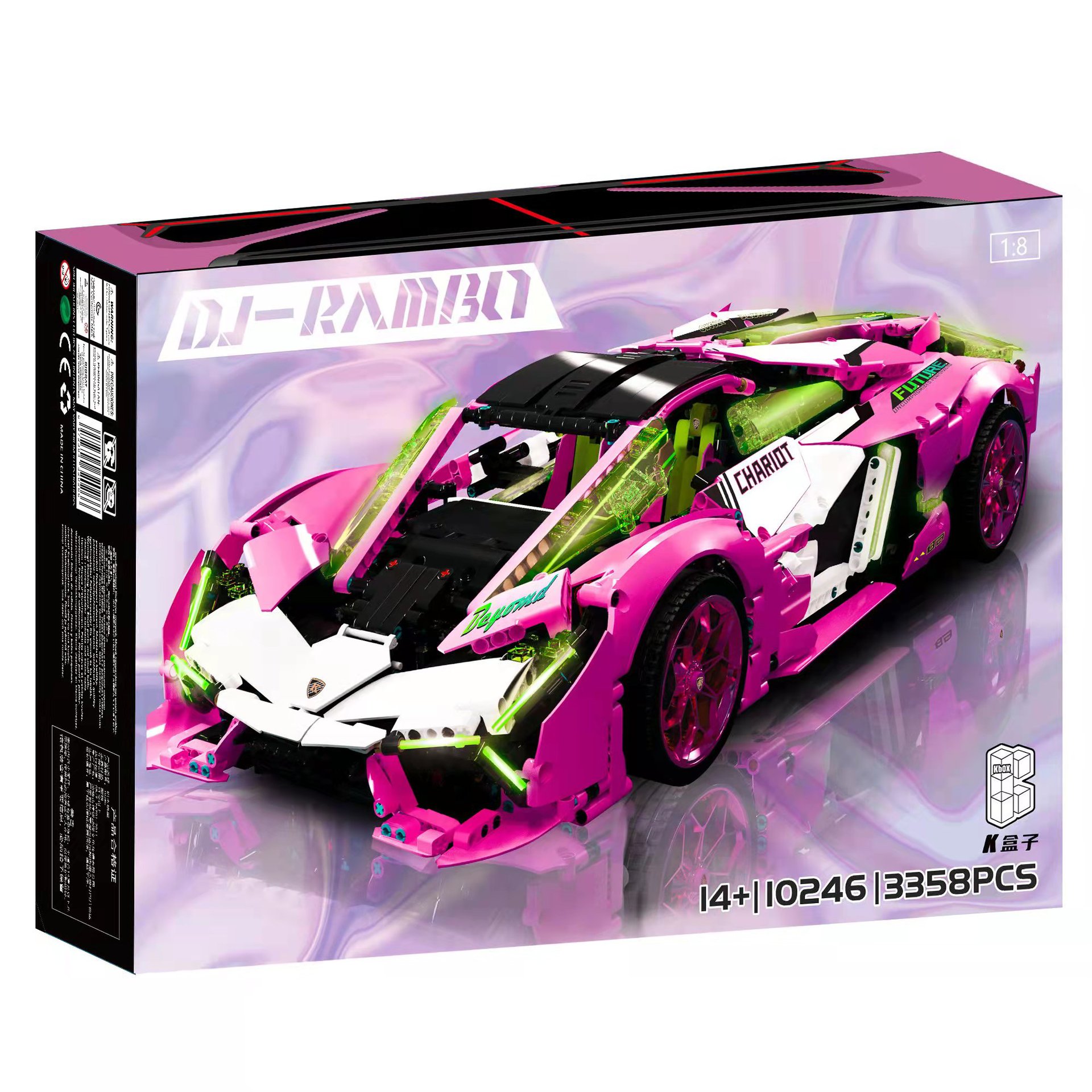 K Box 10246 Cyberpunk 3000 Lambo Big Bull, Juguete de Bloques de Construcción de Alta Dificultad para Adultos Entusiastas