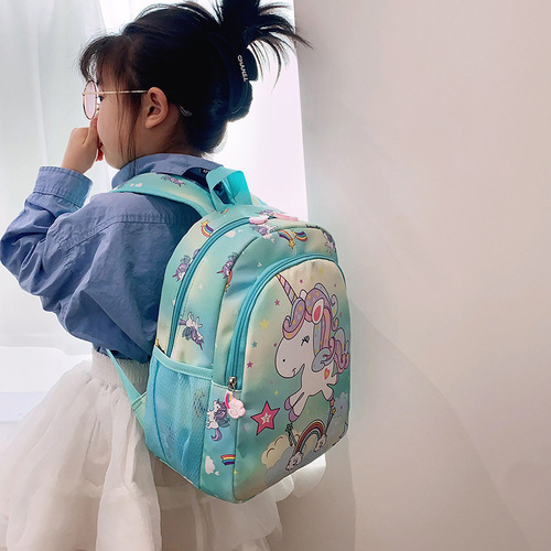 Children's unisex cute cartoon dinosaur backpack for kindergarten, double shoulder bag for children's outdoor travel