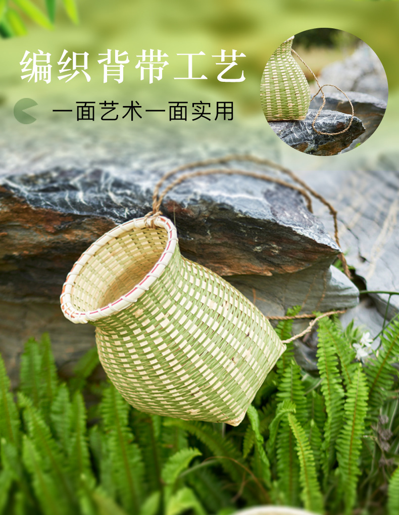 竹篓编织儿童小背篓鱼篓装饰竹筐采茶叶篮子竹编装鱼制品收纳-阿里巴巴