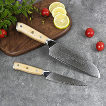 大马士革钢日式厨师刀6.5寸三德刀切片刀料理刀厨房专用刀锋利火
