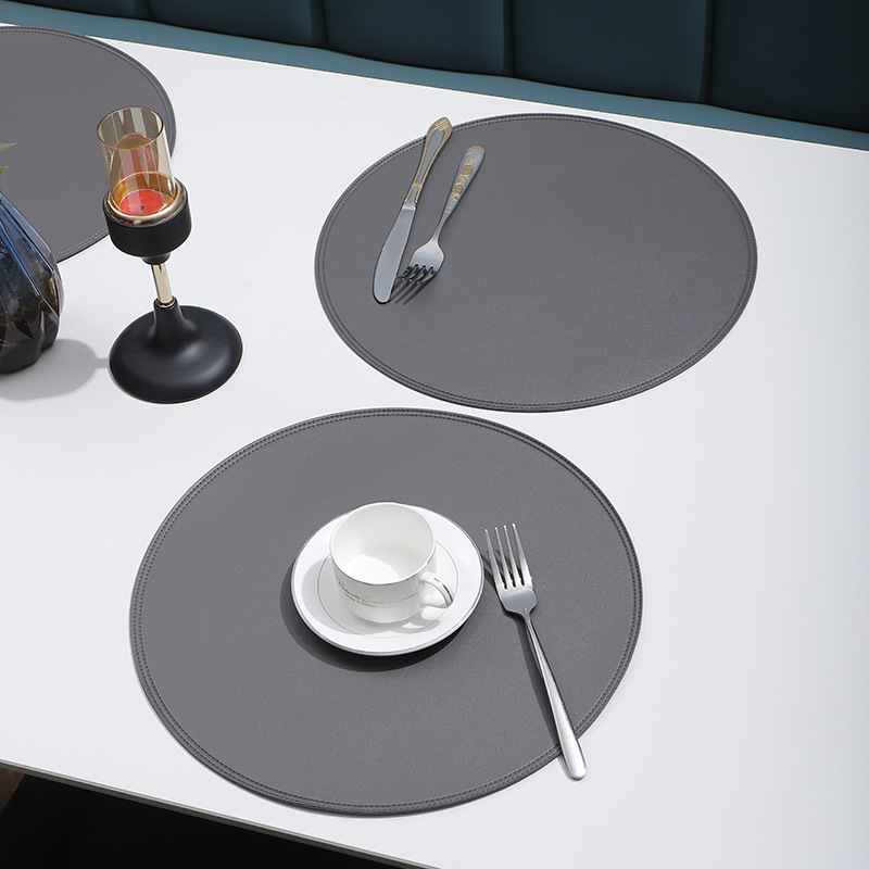 圆形皮革餐垫隔热垫家居双面使用餐桌垫酒店西餐垫餐具垫子可定详情7