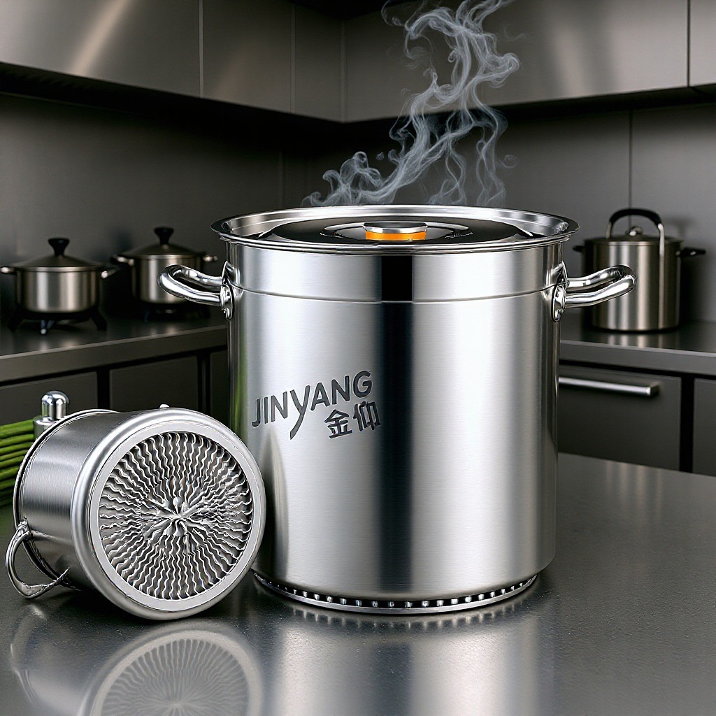 304翅片桶商用燃气节能汤锅不锈钢加厚汤桶带盖大容量卤肉桶圆桶