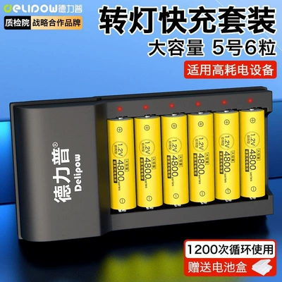 Delip No. 5 rechargeable: Hibrid akkumulyator batareyaları - 6-slot-rotating-light-charger-no-5-4800-battery-6-cells