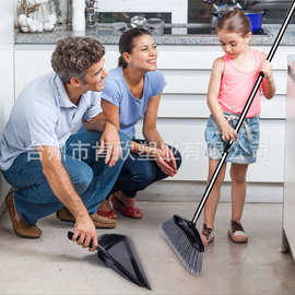 厂家批发跨境可拆装三节杆大三角斗扫把套装/三角斗塑料扫帚套装