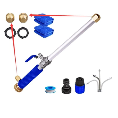 gun garden water gun car wash Car cleaning tools - set-sixteen-water-gun-blue-blue-quick-connector-tape-2-washers-2-towels-extension-tube