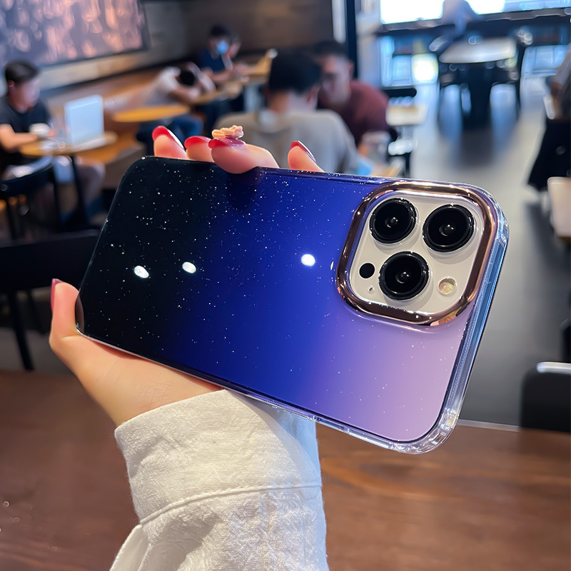 Iphone16携帯ケースフラッシュグラデーションTPUソフトエッジアップル15メッキpcレンズリングi13保護カバーを適用|undefined