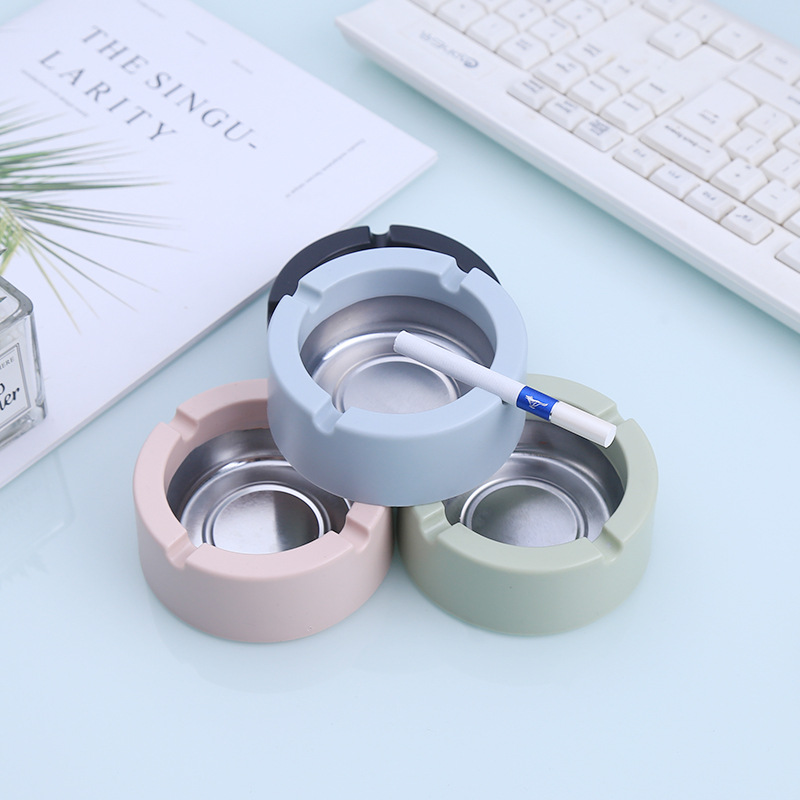 (2개) 대용량 재떨이 홈 레스토랑 KTV 인터넷 카페 재떨이 두꺼운 라운드 스퀘어 플라스틱 틴플레이트 담배 컵