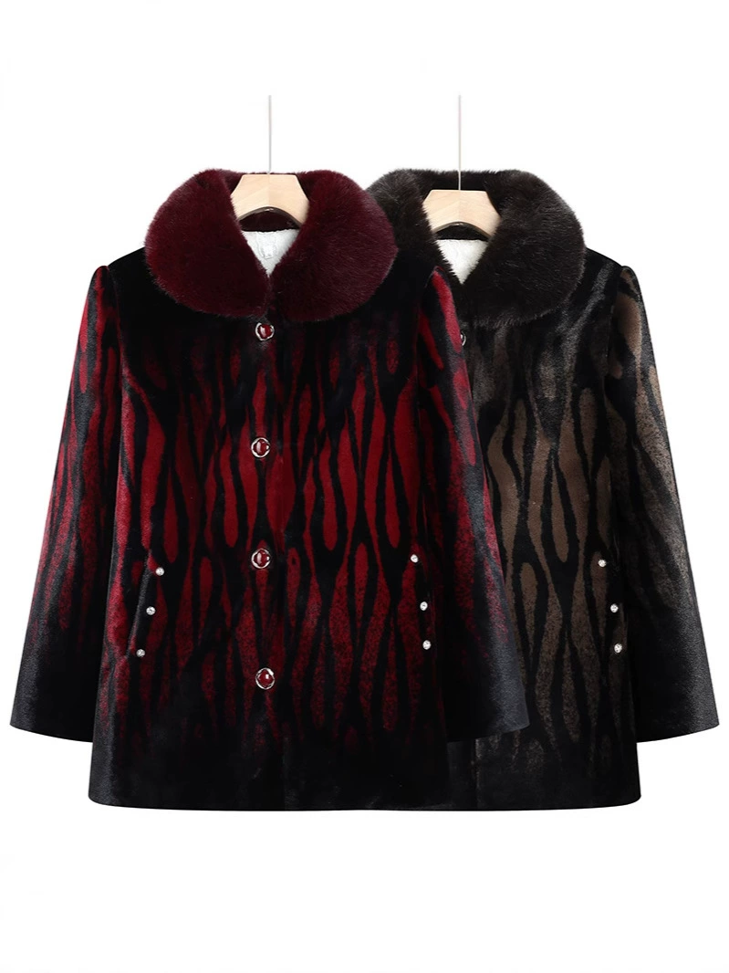 Warm velvet down jacket for mother, western style, wholesale