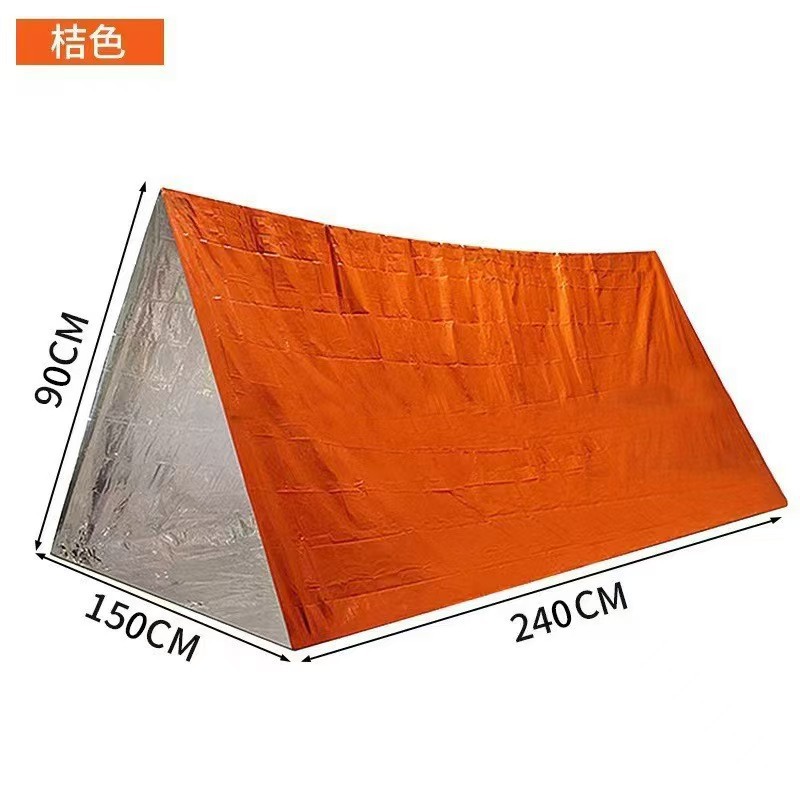 Outdoor Simple Sleeping Bag Tent Insulation Aluminum Film Green Orange Camping Hiking Camping Anti-Hyperthermia Reflective Film