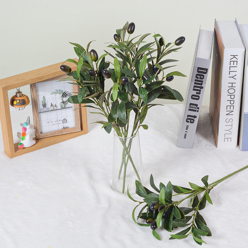 Simulated Green Plant Olive Branches 4 Forks with Fruit Olive Branches Fake Branches Wedding Home Photography Props Flower Arrangement Decoration Simulated Green Plant Olive Branches 4 Forks with Fruit Olive Branches Fake Branches Wedding Home Photography Props Flower Arrangement Decoration