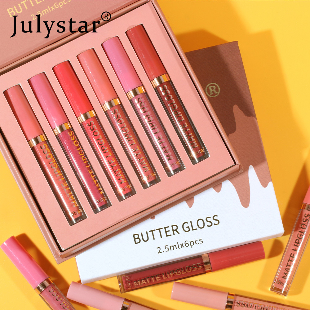 European and American makeup long-lasting moisturizing non-fading lip gloss set box, water light mirror Dudu Lip gloss set, Amazon wholesale undefined