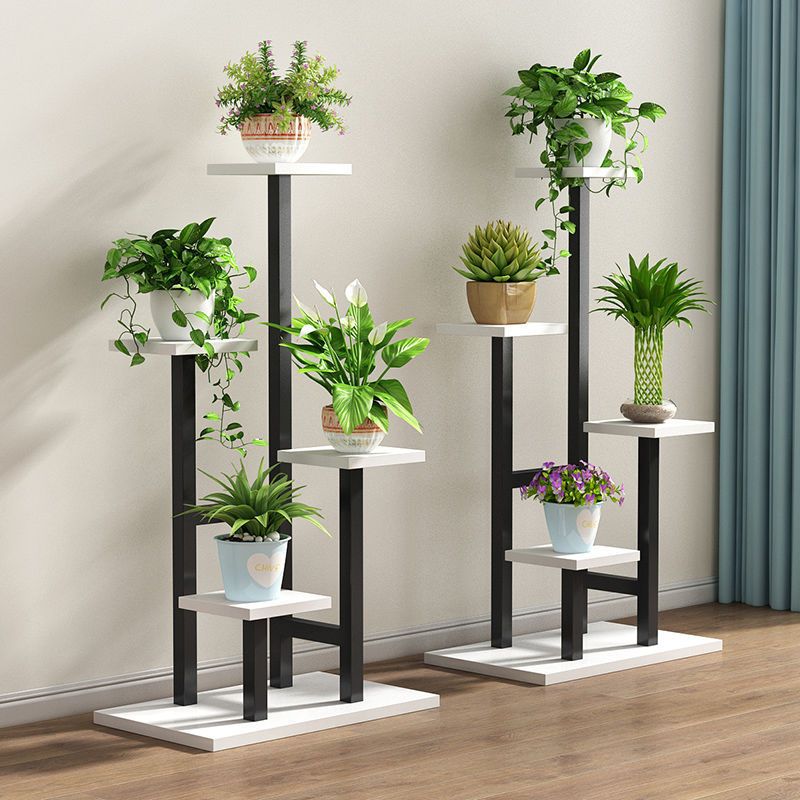 Estante de flores sala de estar tipo piso interior balcón estante de almacenamiento de hierro forjado multicapa planta de rack de maceta
