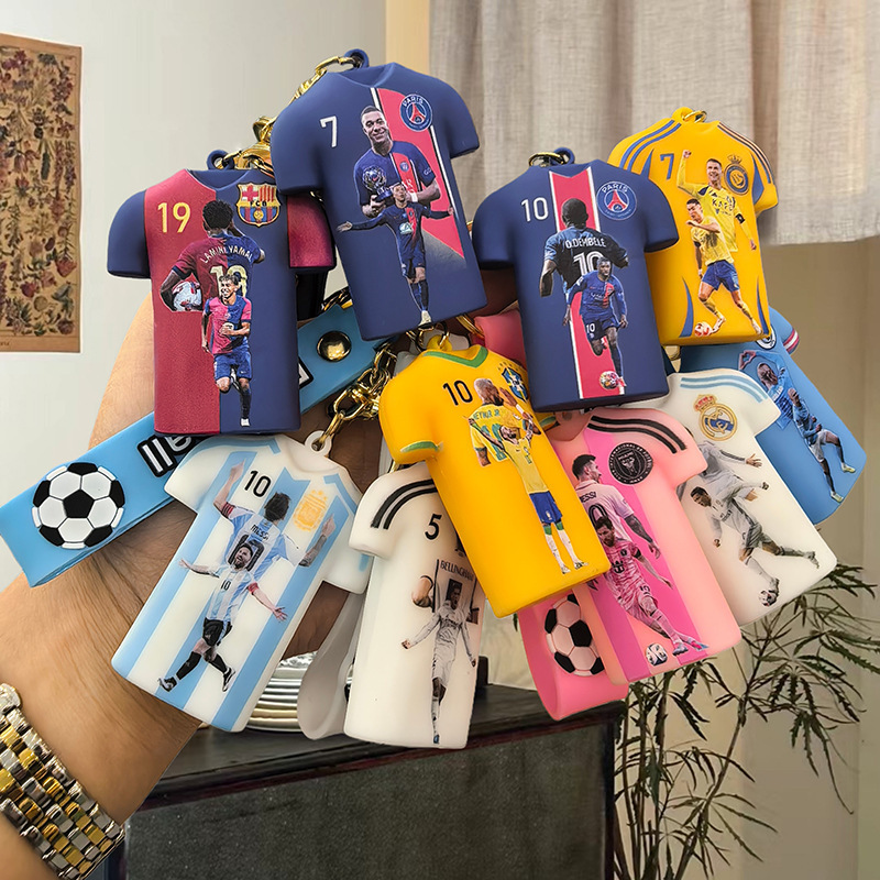 Cross-Border Popular Football Jersey Keychain World Cup Pendant Student Commemorative Small Gift Car Bag Accessories Wholesale Cross-Border Popular Football Jersey Keychain World Cup Pendant Student Commemorative Small Gift Car Bag Accessories Wholesale