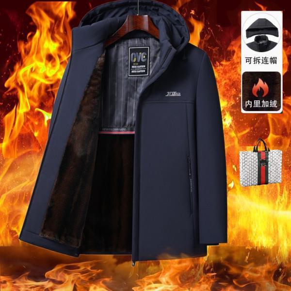 [Venta caliente de liquidación] de gama alta de Haining visón de terciopelo parka ropa de invierno de los hombres papá desgaste de los hombres de negocios de algodón acolchado abrigo