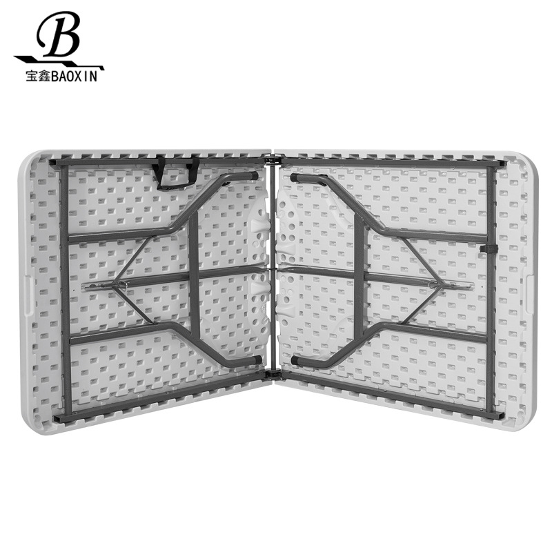 Mesa plegable, moldeada por soplado, multifuncional, mesa portátil para exteriores, mesa de puesto, mesa de comedor plegable para exposiciones, plegable.
