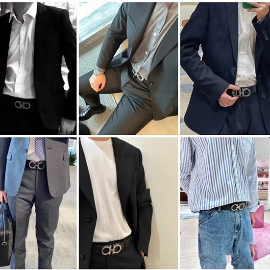 Men's double-sided leather quality casual classic belt
