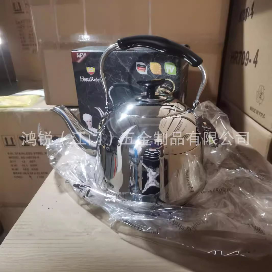 Fábrica de productos de hardware de Jiangmen 201 acero inoxidable 4.0L hervidor de agua fuente de fábrica de horno electromagnético stock