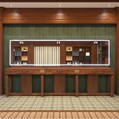 Espejo de cabello retrógrado de cabeza de aceite para salón de cabello masculino, espejo de cabello de cabello de madera sólida, salón de cabello de cabello espejo