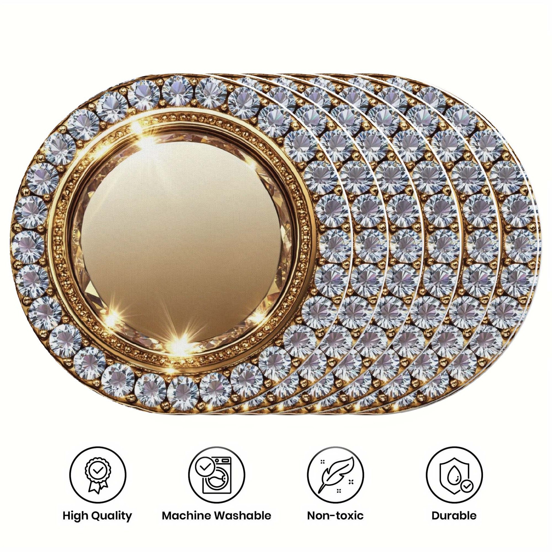 temu Hot Sale Diamante Impresión 2D Cojín de mesa redondo estilo bohemio cojín de lino para diseñar