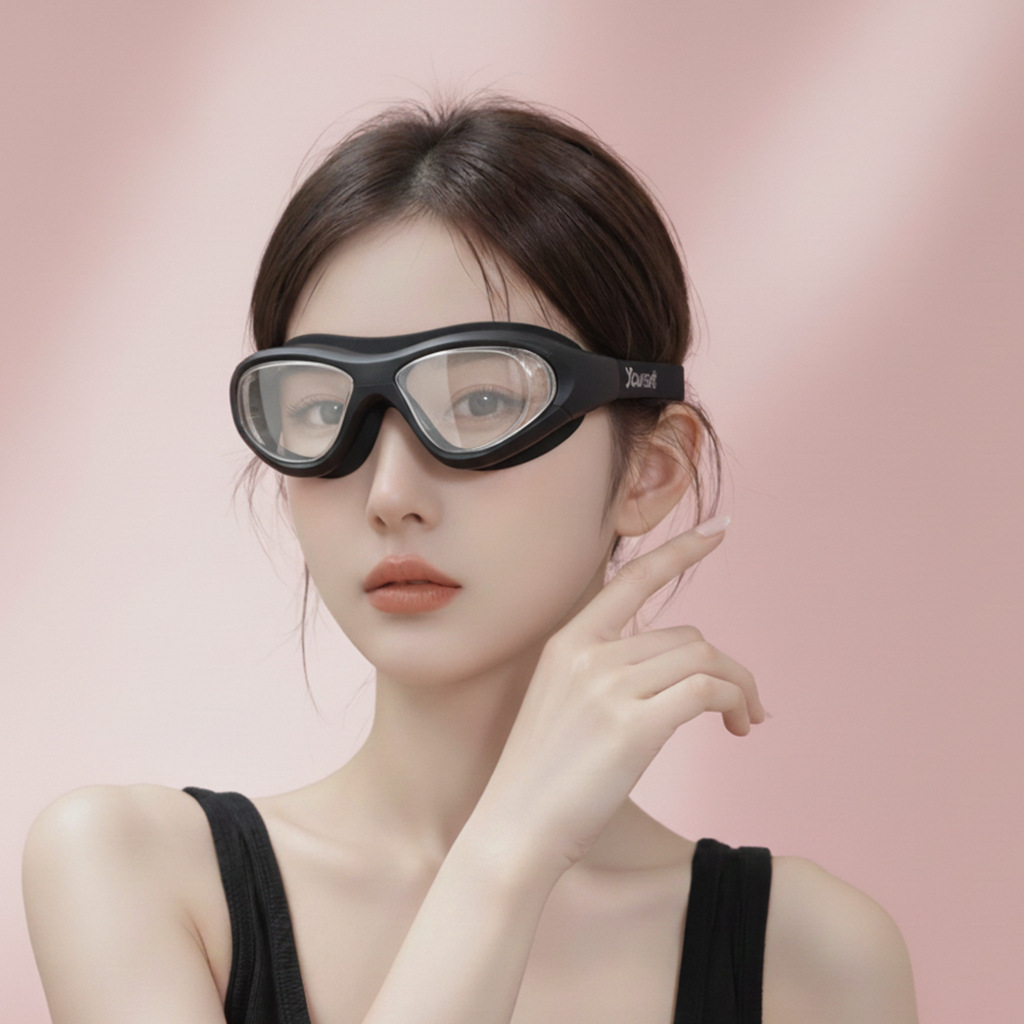 Juego de Gafas y Gorro de Natación para Mujer de Policarbonato, Antiempañante e Impermeable, para Natación y Buceo