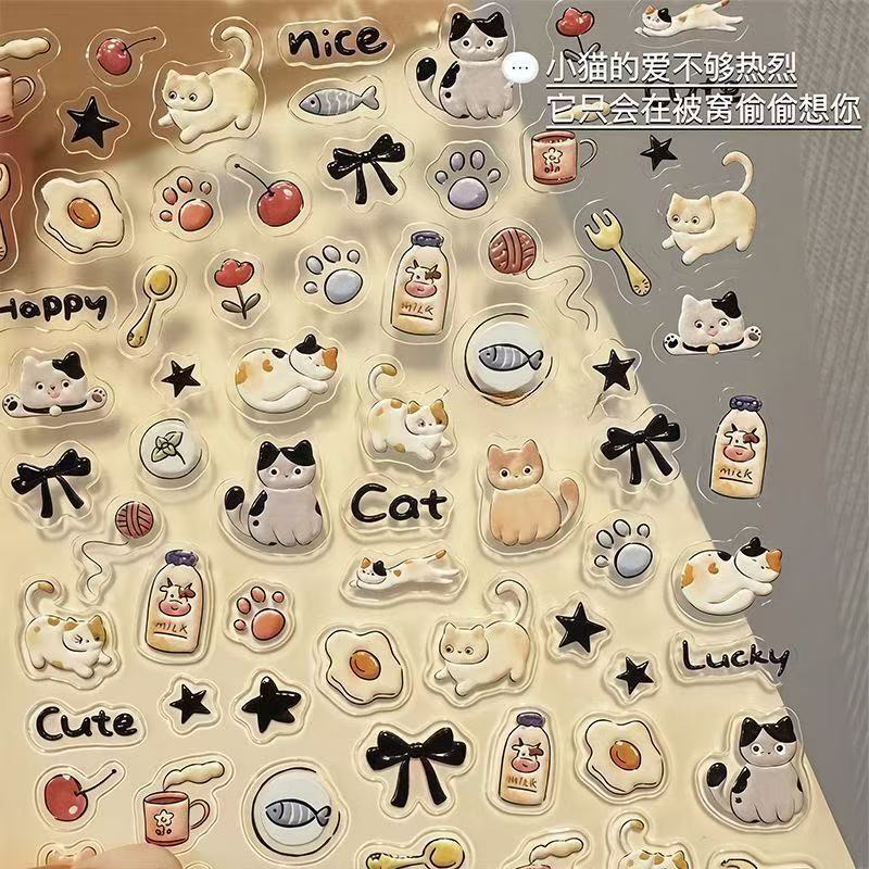 Embossed three-dimensional nail art sticker ins love adorable dog cute cat pattern nail diy Japanese cartoon 3d Embossed three-dimensional nail art sticker ins love adorable dog cute cat pattern nail diy Japanese cartoon 3d