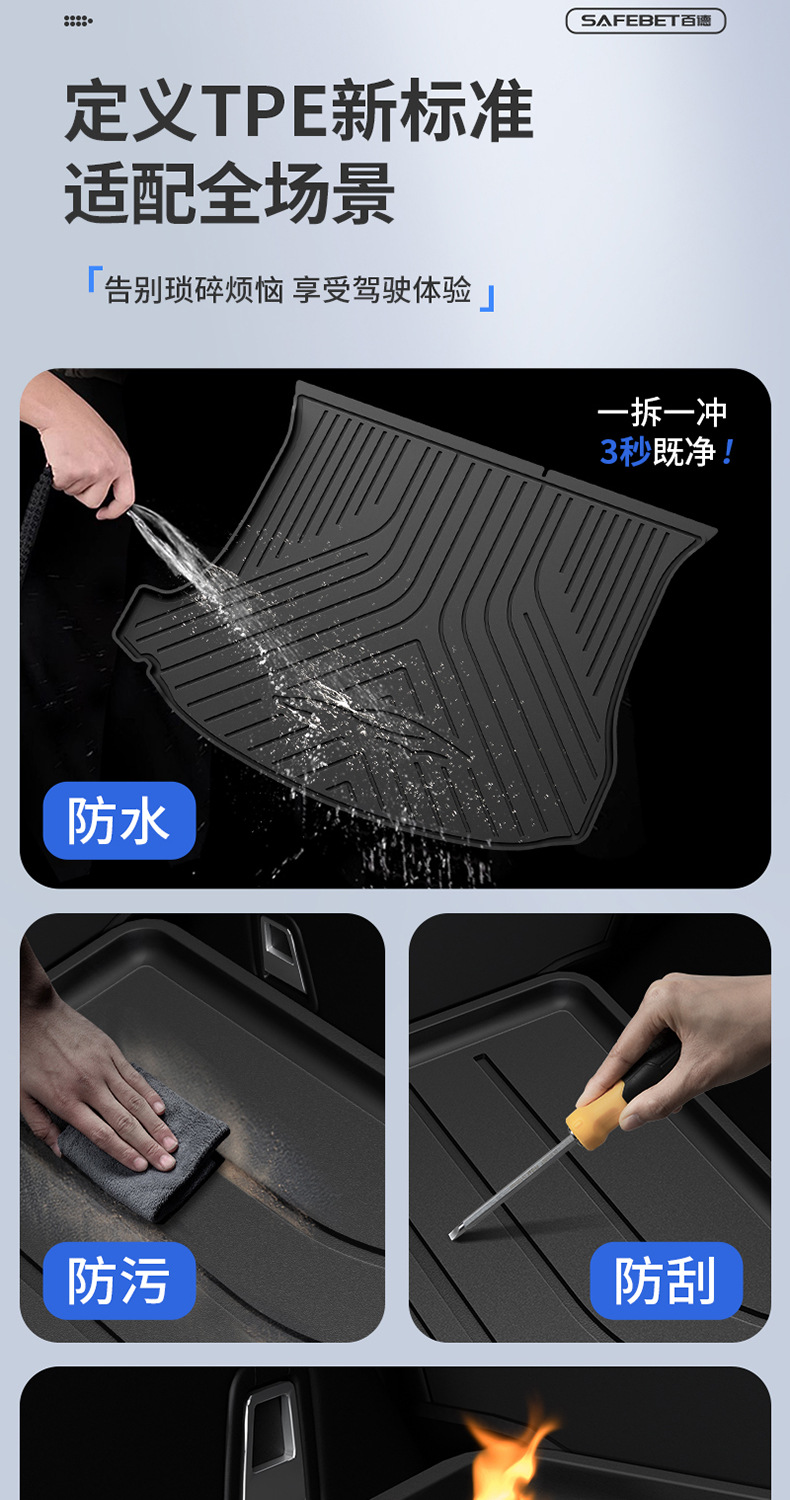 Suitable for Xiaomi Su7 Su7 Ultra Yu7 Special All-Weather Tpe Car Trunk Mat Car Accessories
