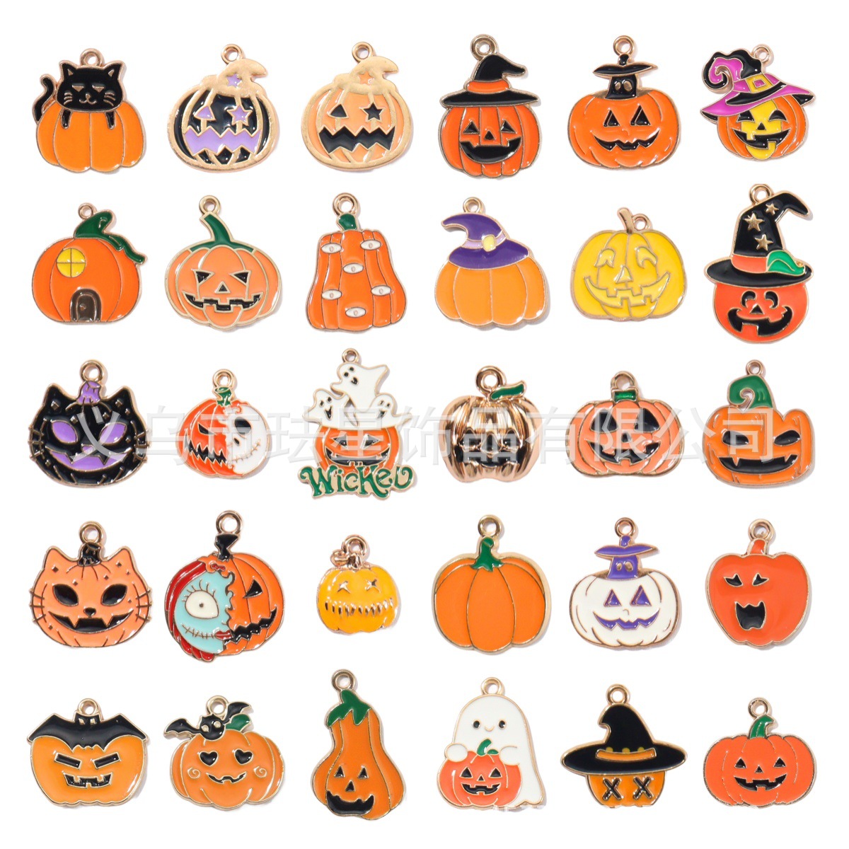 Oil-Drip Alloy Halloween Pumpkin Series Pendant DIY Pumpkin Charm Keychain Earrings Bracelet Jewelry Accessories