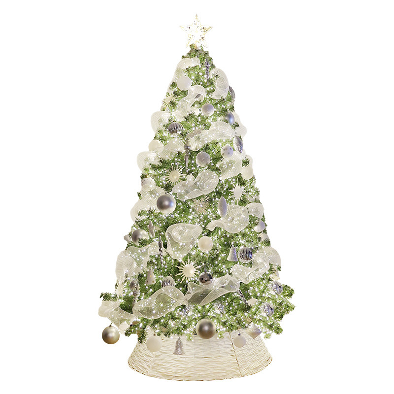Árbol de Navidad 2025 nuevo estilo doméstico sala de estar diy decoración de Navidad paquete de gazo blanco gran decoración de alta calidad