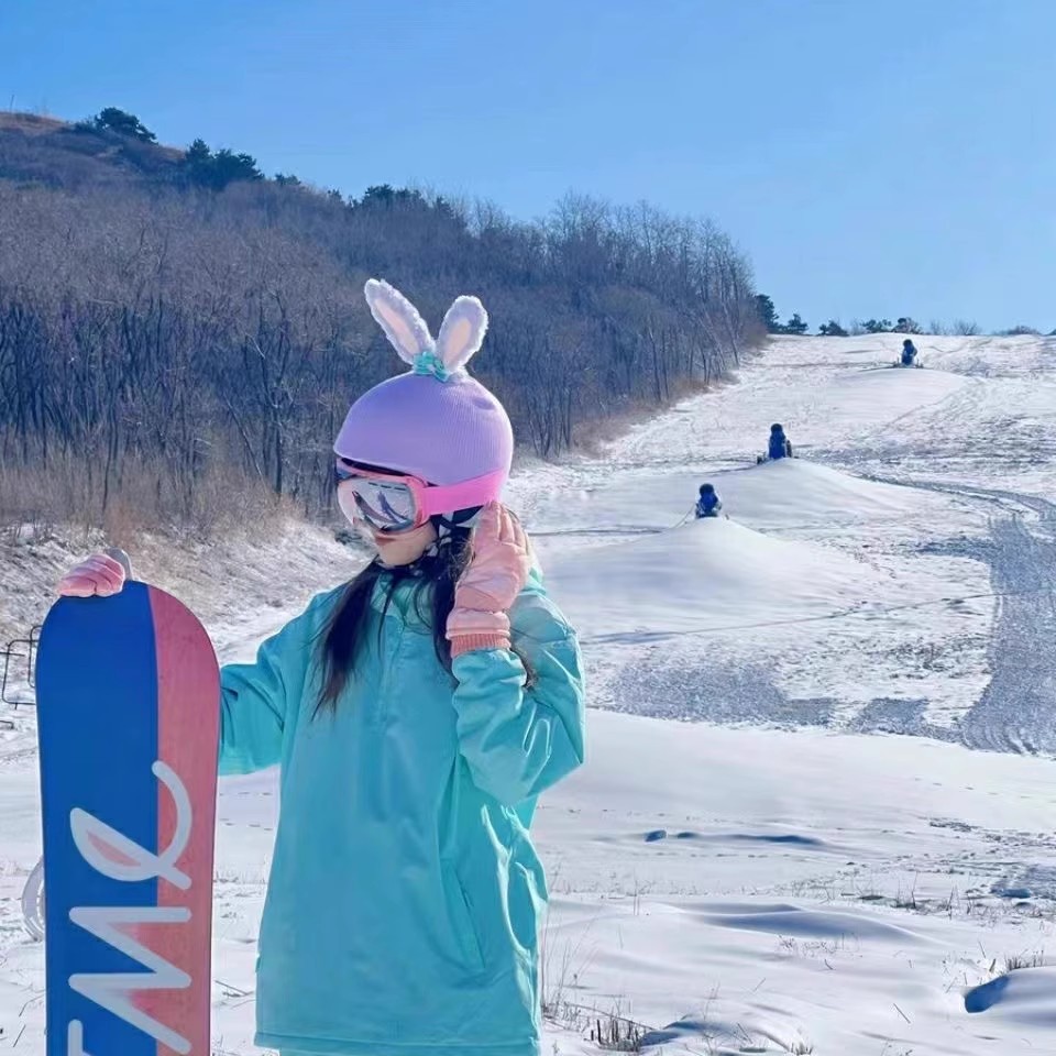Lingnabel casco de esquí cubierta de sombrero de batería de doble placa sola cubierta de casco de nieve para mujeres adorables accesorios de decoración de orejas para niños