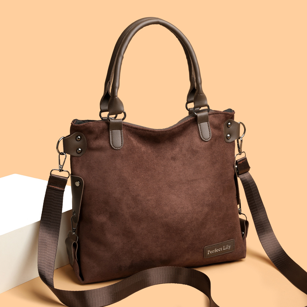 Large Capacity Suede Bag For Women, Autumn Winter New Fashion Retro Handbag, Crossbody Shoulder Bag, Commuter Tote Bag