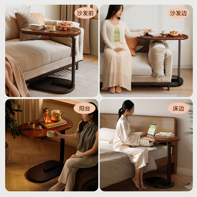 Mesa de noche, apartamento pequeño, mesa pequeña para el hogar, estante para el piso junto al sofá, mesa de centro pequeña, escritorio simple para computadora, escritorio estrecho