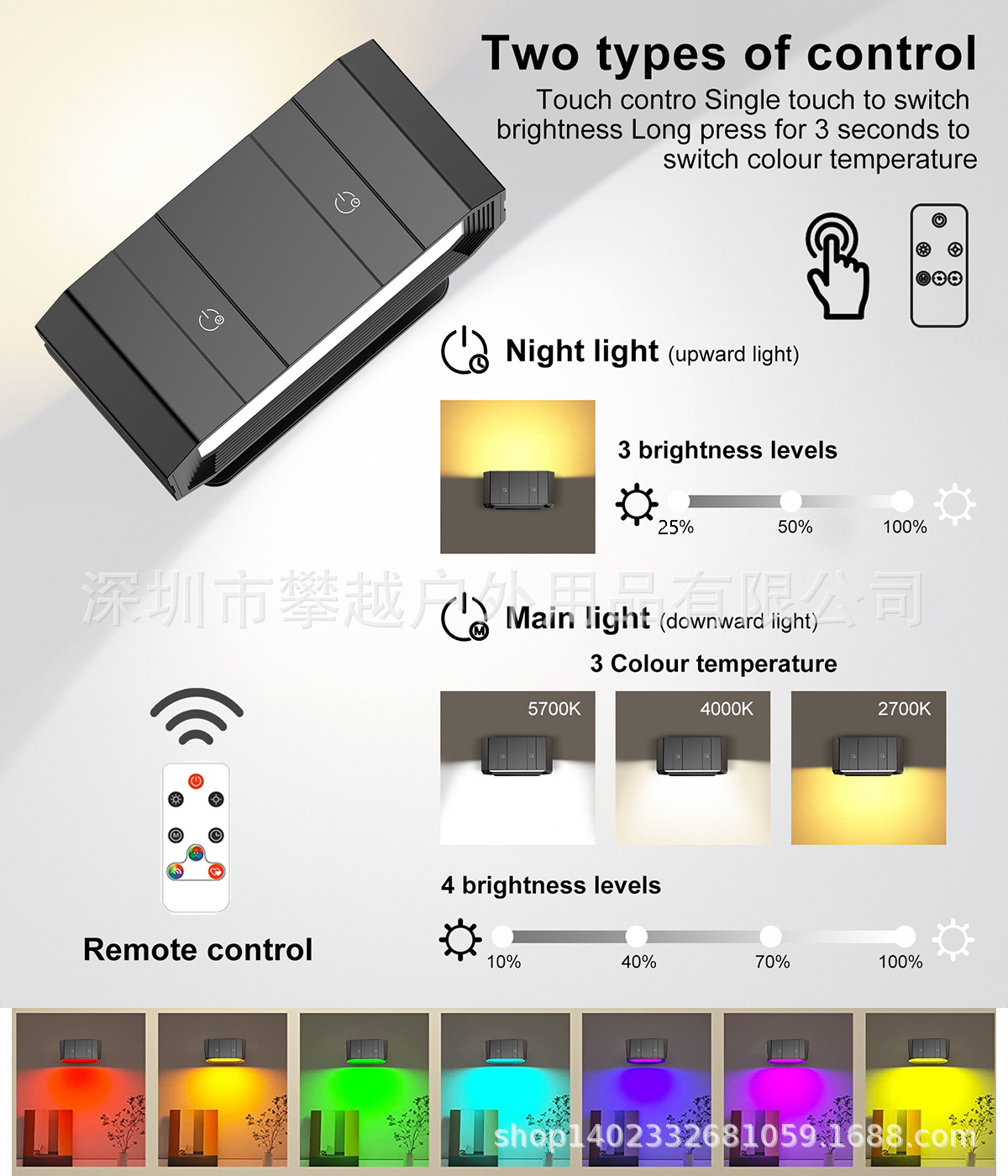 USB de carga de succión magnética lámpara de pared interior lámpara de noche lámpara de libro de carga portátil táctil dormitorio lámpara de pared de succión magnética
