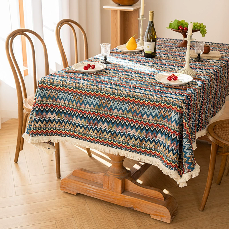 Ethnic rectangular cloth, increased thickness, cotton and linen, ethnic style
