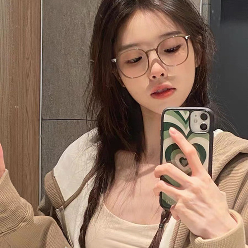 Women's Prescription Glasses, Fresh and Cute Teen Style, Blue Light Protection, Plain Lens, Large Face Slimming Eyeglass Frame, Wholesale