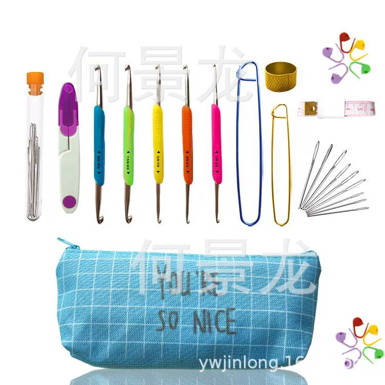 Amazon вязаный крючком костюм TPR вязаный крючком костюм с мягкой ручкой инструмент для ручного вязания шерстяной двойной вязаный крючком костюм