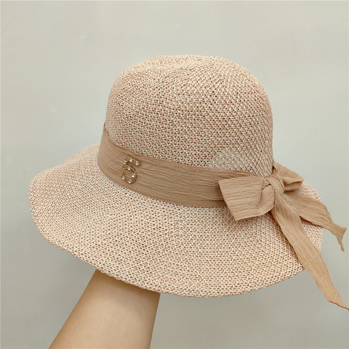 Japanese bow fisherman hat women's summer outdoor all-match sun hat Korean style fashionable face small sun protection sun hat