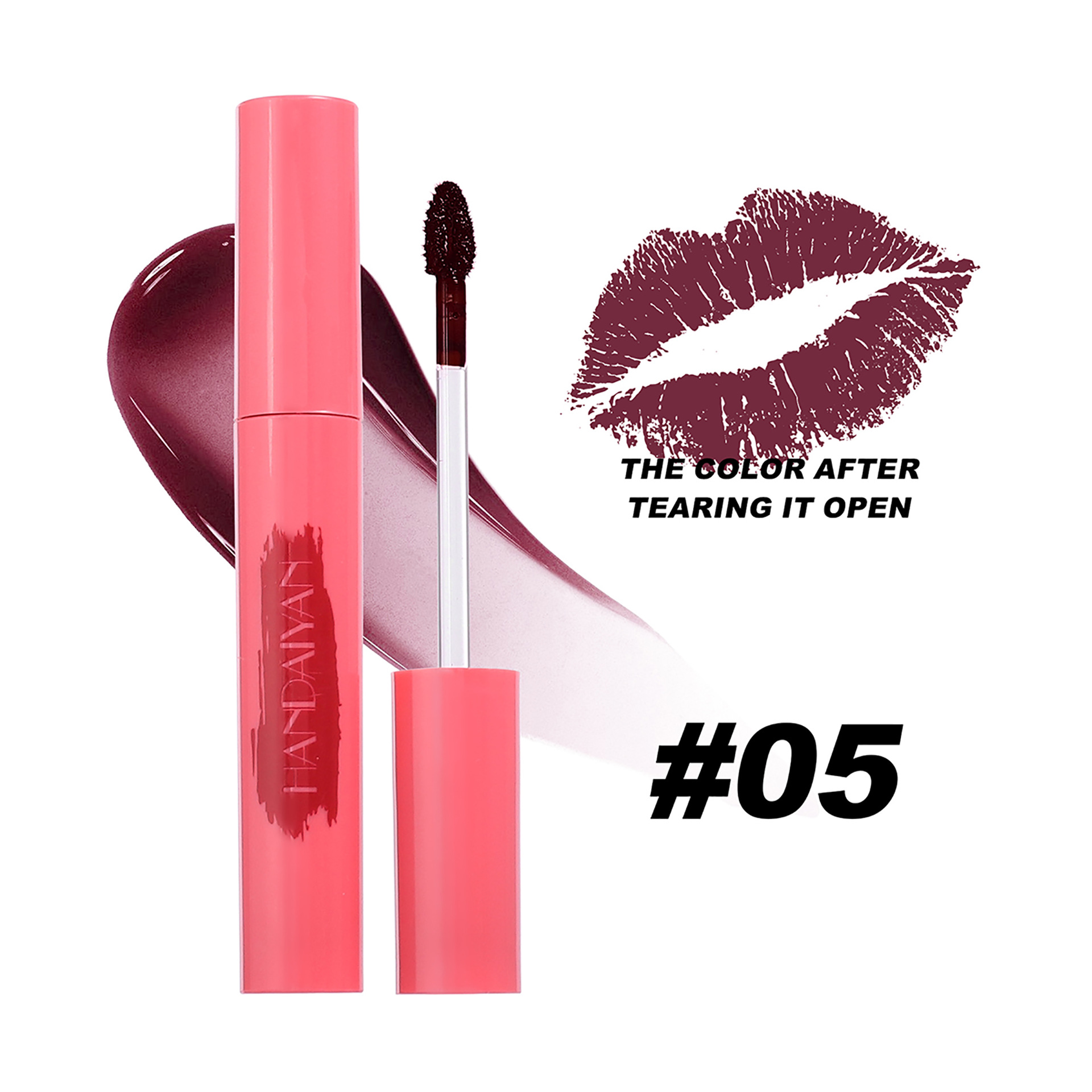 Transfronterizo lágrima esmalte de labios 6 colores lápiz labial Handaiyan mate esmalte de labios niebla de color de fondo lágrima esmalte de labios image 11